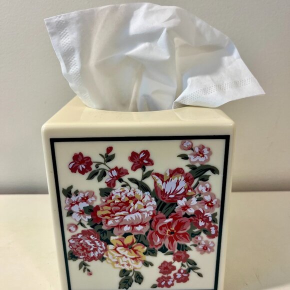 Vintage Melamine/Acrylic Chelsea Springs Square Tissue Box Holder - Picture 3 of 5